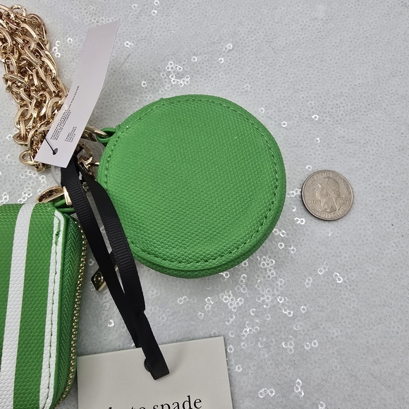 Kate Spade x Target Limited Edition Stripe Mini Crossbody Bag Green & White - Picture 8 of 13